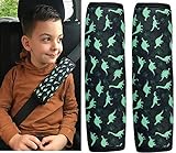 HECKBO 2x Auto Gurtschutz Sicherheitsgurt Schulterpolster Schulterkissen Autositze Gurtpolster für Kinder Jungen/Jungs mit Dino Dinosaurier